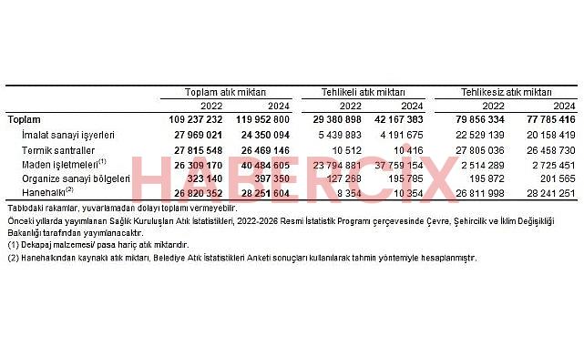 Atık İstatistikleri, 2024