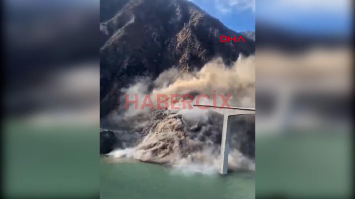 Çin’de bir köprüde meydana gelen çökme anları kaydedildi