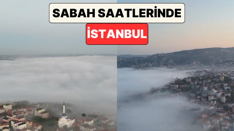 Fantastik Bir Film Sahnesi Gibi: Sisli Bir Güne Uyanan İstanbul’un Sabah Saatlerinde Çekilen Görüntüsü
