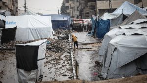 Gazze’deki Sağlık Bakanlığı, tıbbi yardım çadırlarının sular altından kaldığını açıkladı
