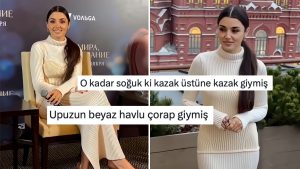 Hande Erçel’in İki Dünya Bir Dilek Filminin Moskova’daki Galasında Giydiği Elbise Tartışma Yarattı!