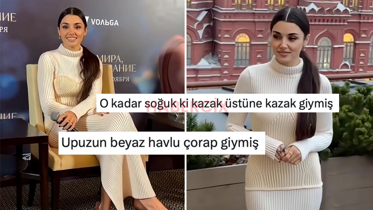 Hande Erçel’in İki Dünya Bir Dilek Filminin Moskova’daki Galasında Giydiği Elbise Tartışma Yarattı!