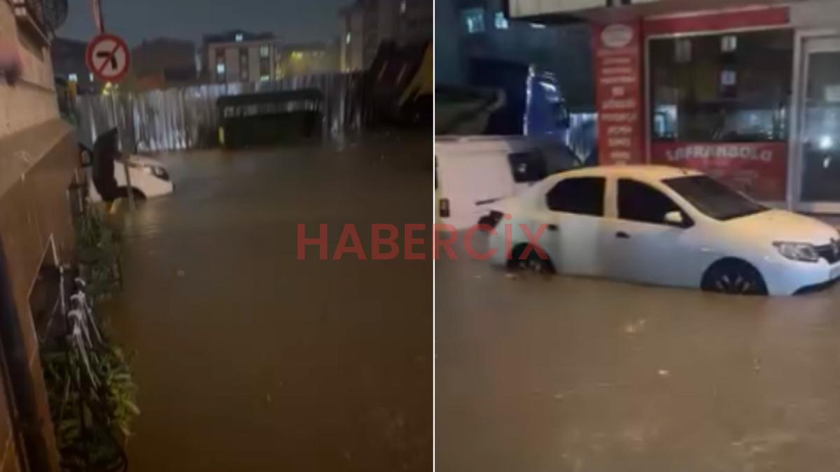 İstanbul’u Kuvvetli Yağış Vurdu: Sultangazi’de Araçlar Yolda Kaldı