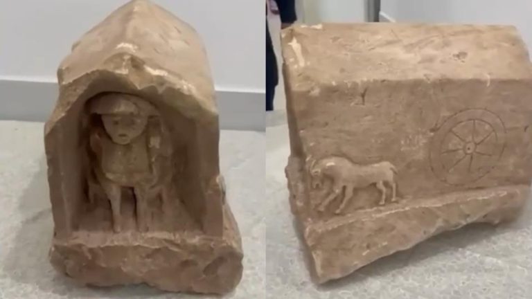 Kırıkkale’de operasyonda Roma devrine ilişkin mezar steli ele geçirildi