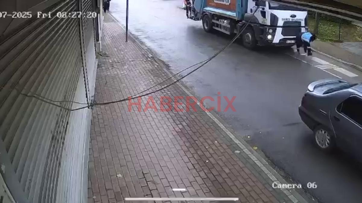 Kocaeli’de belediye personelinin hayatını kaybettiği fecî kaza kamerada