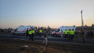 Mardin’de kazayı görüp bakmak isteyenlere otomobil çarptı