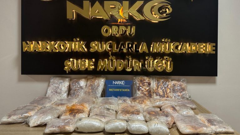 Ordu’da 25 kilo metamfetamin ele geçirildi