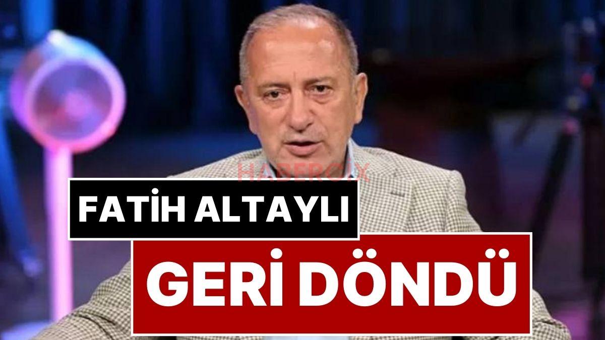 Fatih Altaylı Geri Döndü: 4 Yıl 2 Ay Mahpus Cezası Alan Gazeteci Fatih Altaylı Youtube Yayınlarına Geri Döndü
